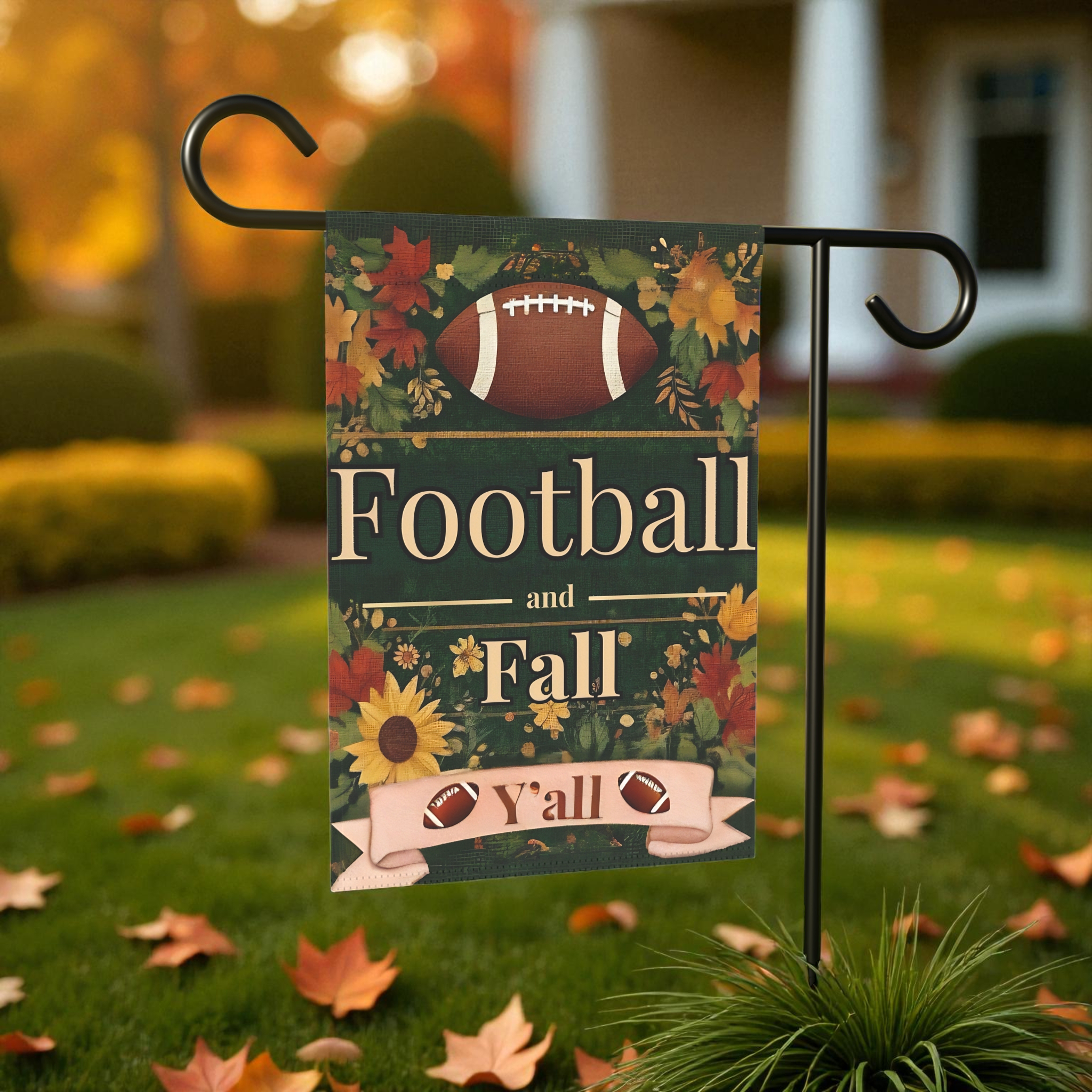 Football & Fall Y'all Garden Flag