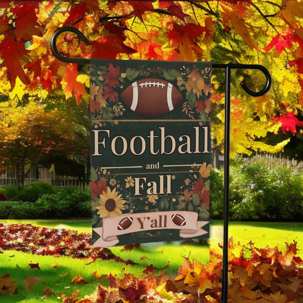 Football & Fall Y'all Garden Flag