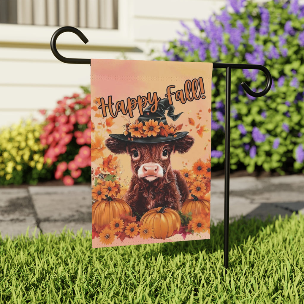 Happy Fall Calf Garden Flag