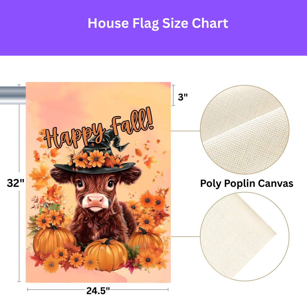 Happy Fall Calf Garden Flag