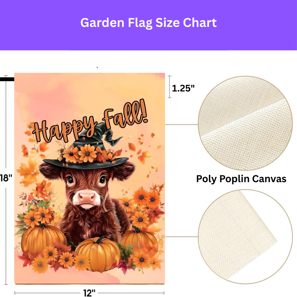 Happy Fall Calf Garden Flag