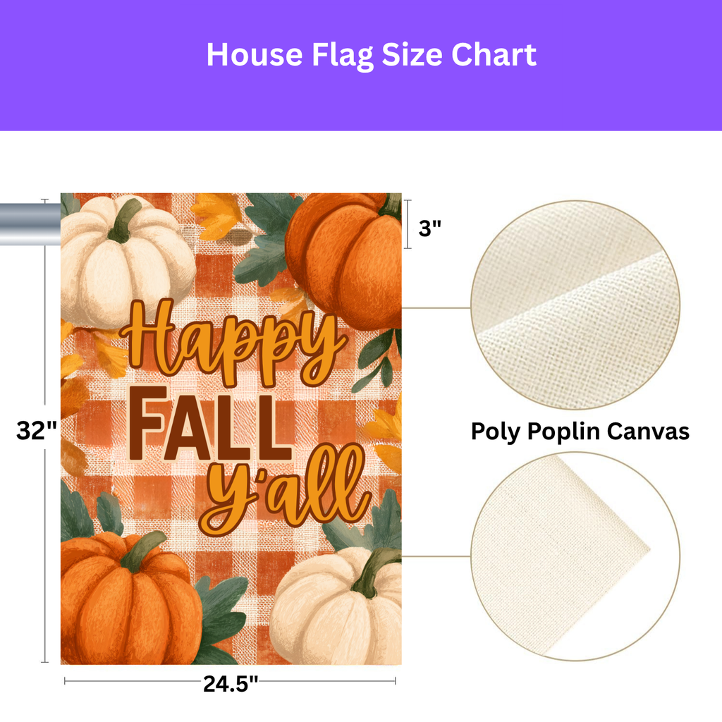 Happy Fall Y'all With Pumpkins Garden Flag - lifestyle display - Dragonfire Gardens