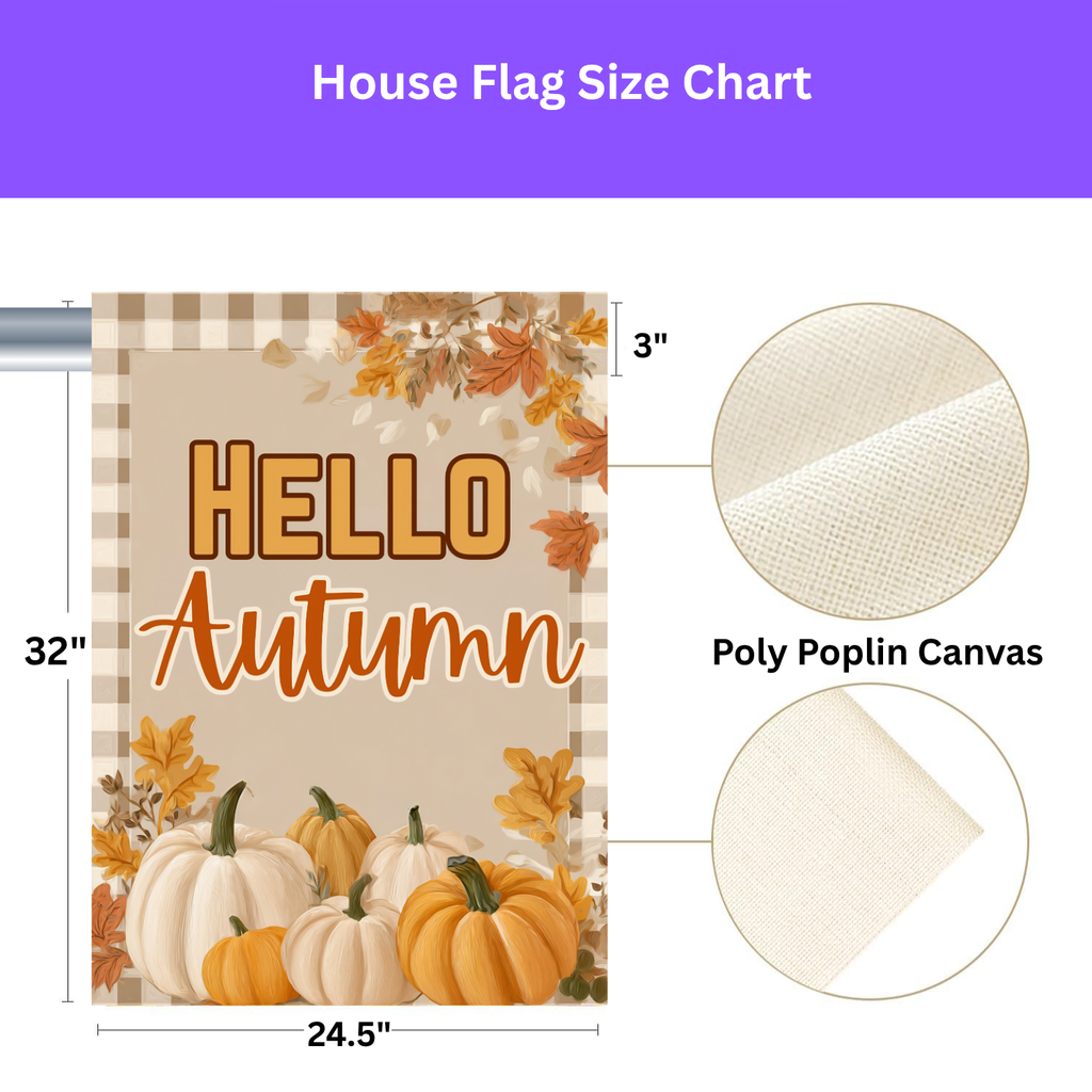 Hello Autumn Pumpkin Garden Flag