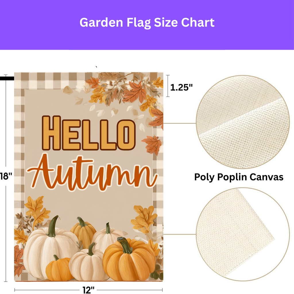 Hello Autumn Pumpkin Garden Flag