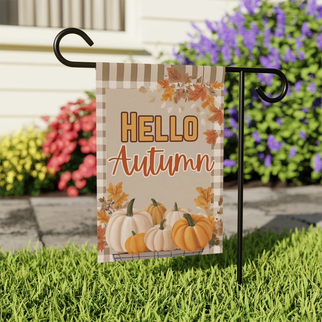 Hello Autumn Pumpkin Garden Flag