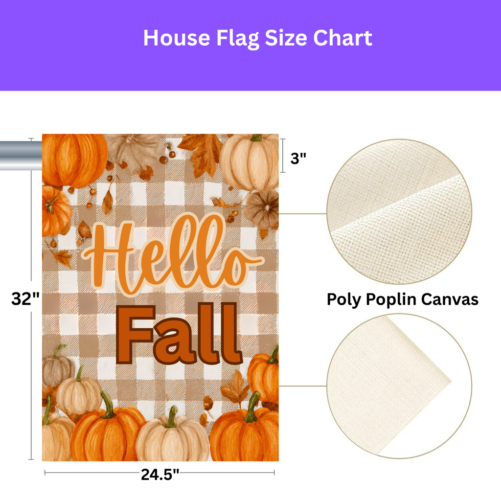 Hello Fall Pumpkin Garden Flag - yard display - Dragonfire Gardens