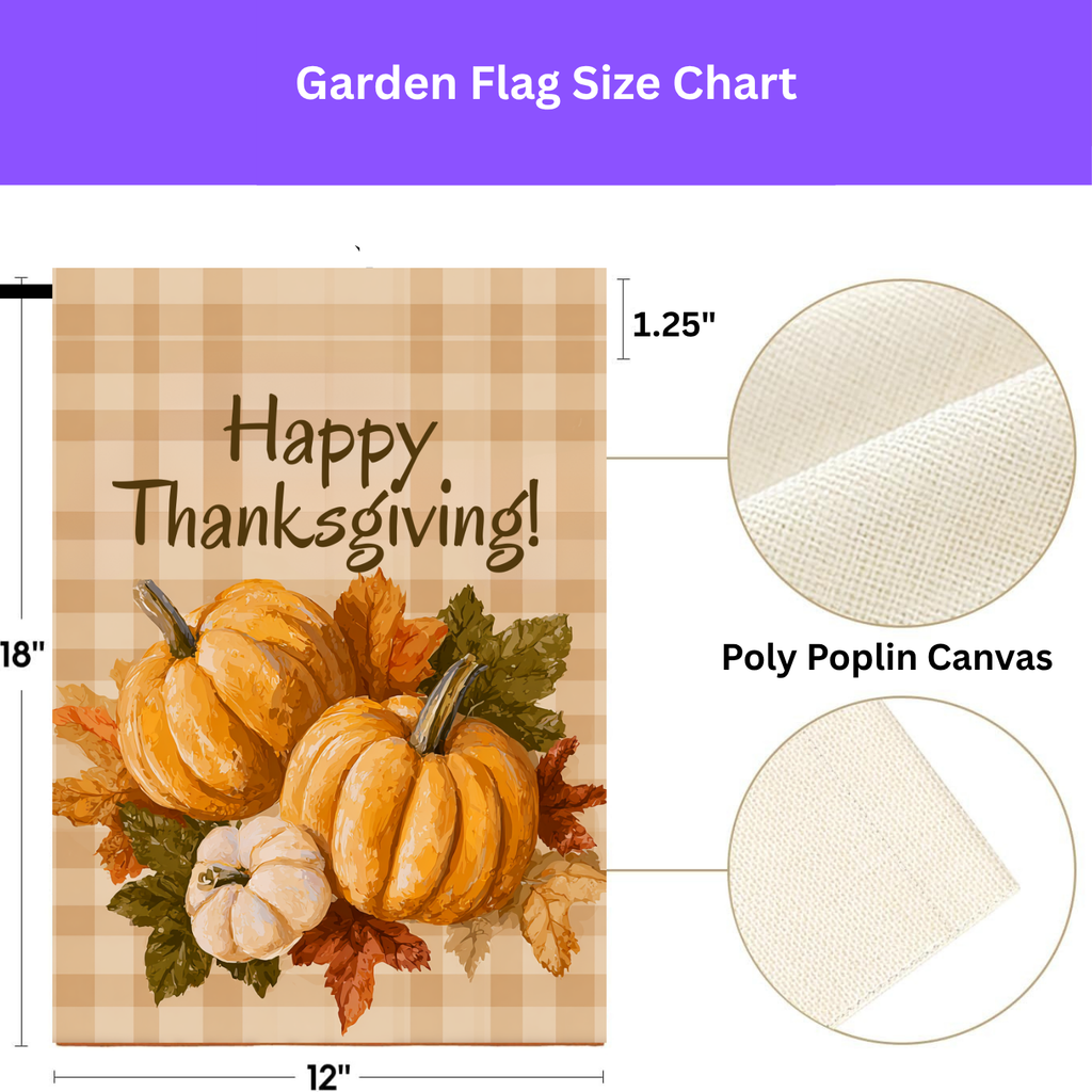 Three Pumpkins and Leaves Thanksgiving Garden Flag - porch decor - Dragonfire Gardens