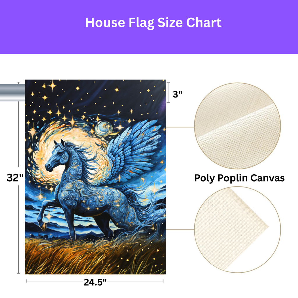 Blue Pegasus Garden Flag - porch decor - Dragonfire Gardens