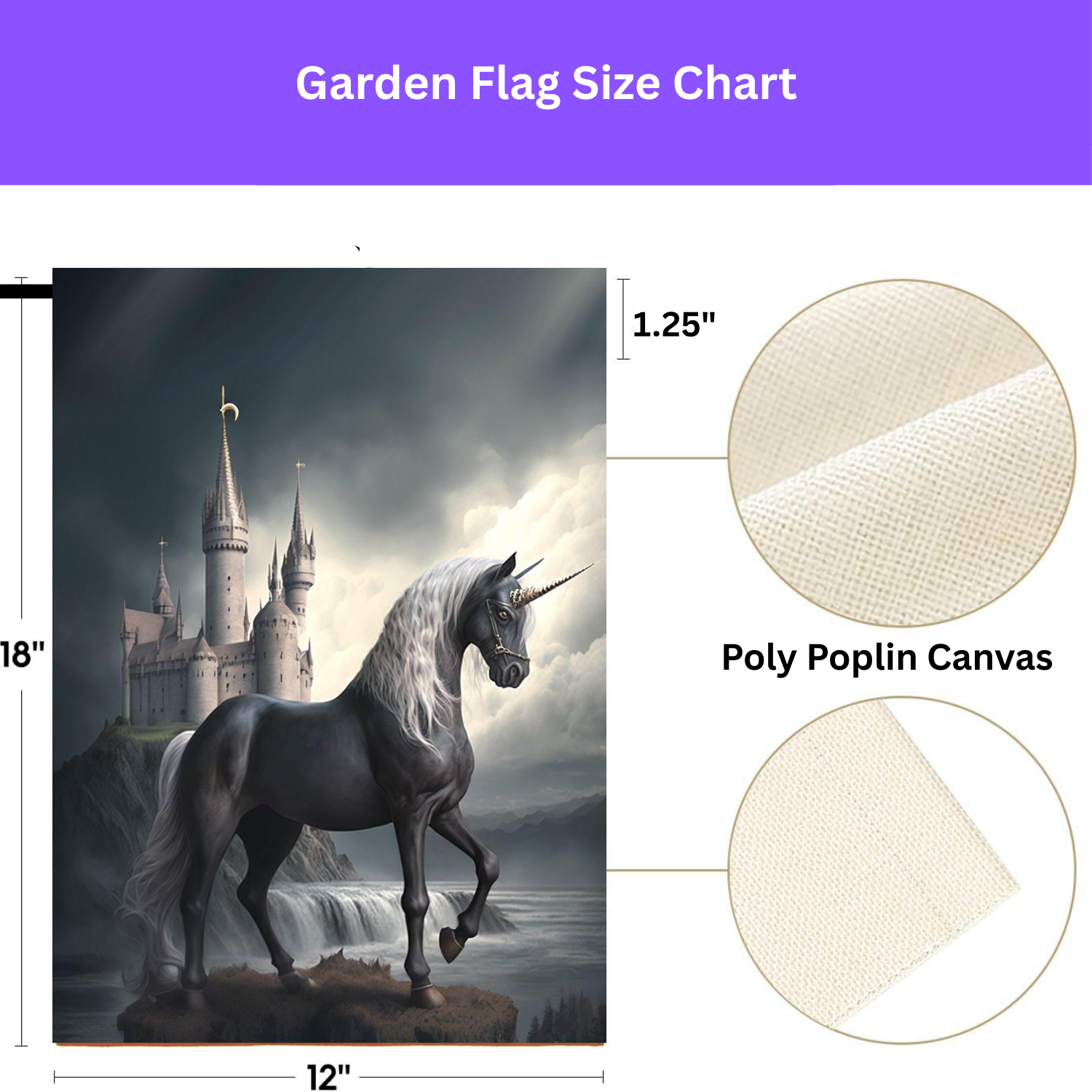 Black Unicorn Garden Flag