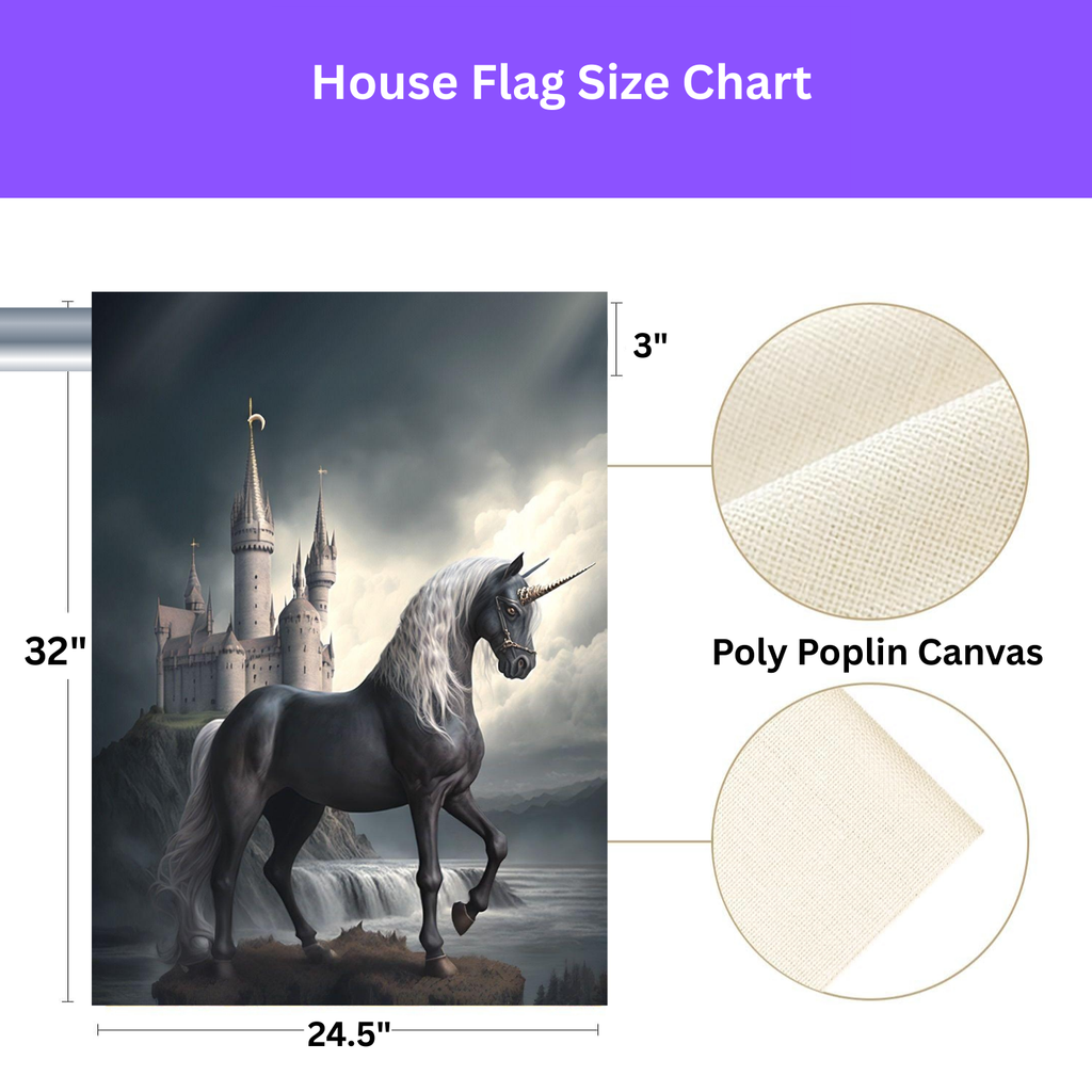 Black Unicorn Garden Flag