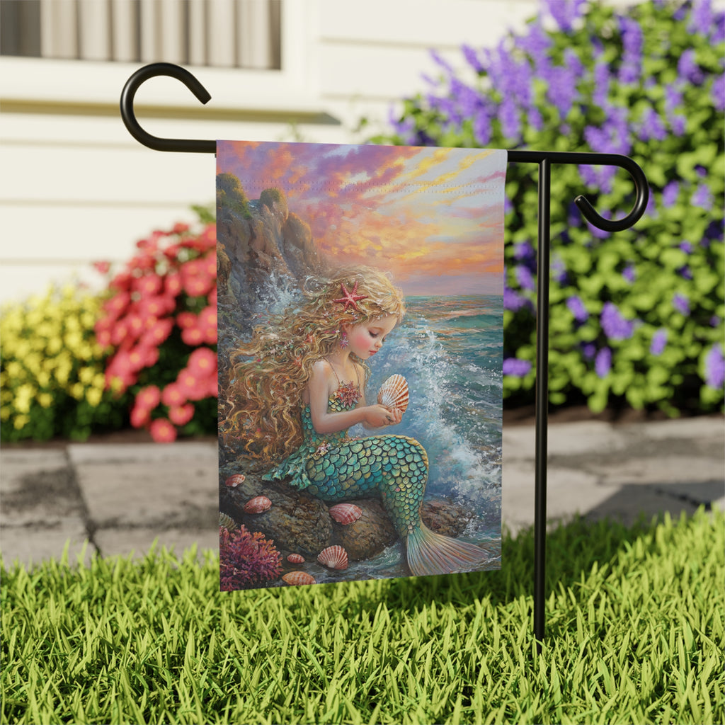 Little Mermaid Garden Flag - outdoor display - Dragonfire Gardens