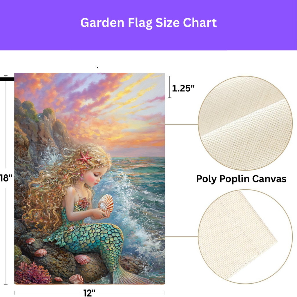 Little Mermaid Garden Flag - yard display - Dragonfire Gardens