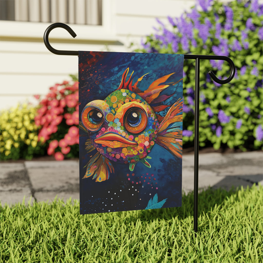 Abstract Fish Garden Flag