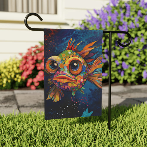 Abstract Fish Garden Flag