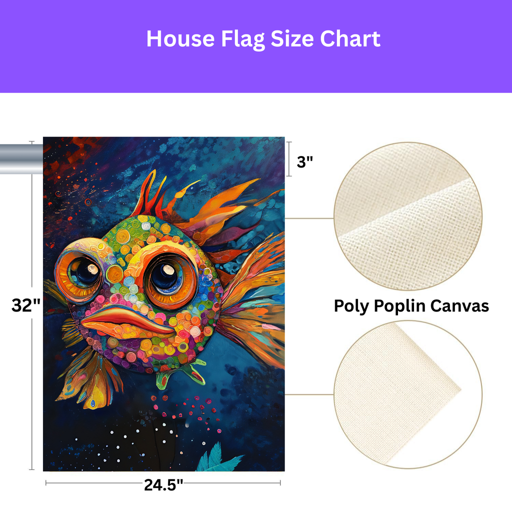 Abstract Fish Garden Flag