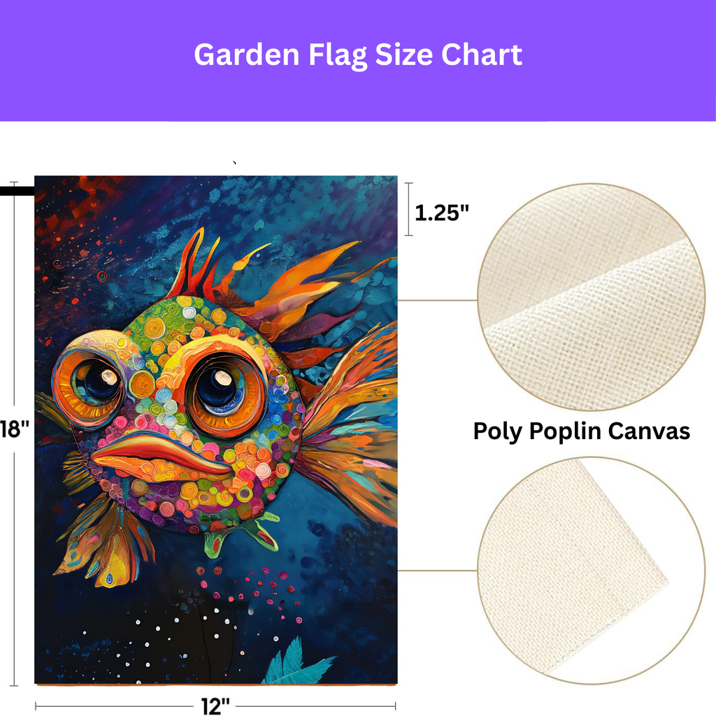 Abstract Fish Garden Flag