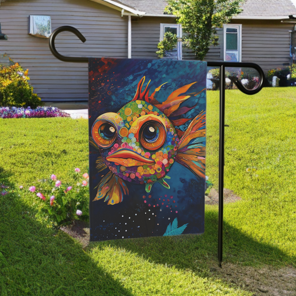 Abstract Fish Garden Flag