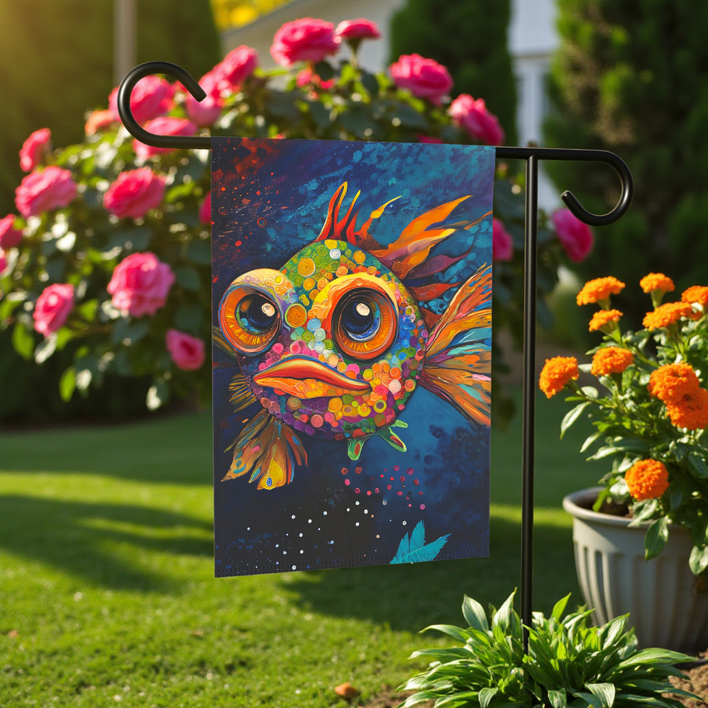 Abstract Fish Garden Flag