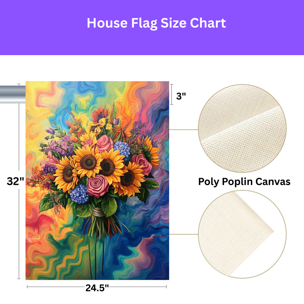 Vibrant Abstract Sunflower Garden Flag - yard display - Dragonfire Gardens