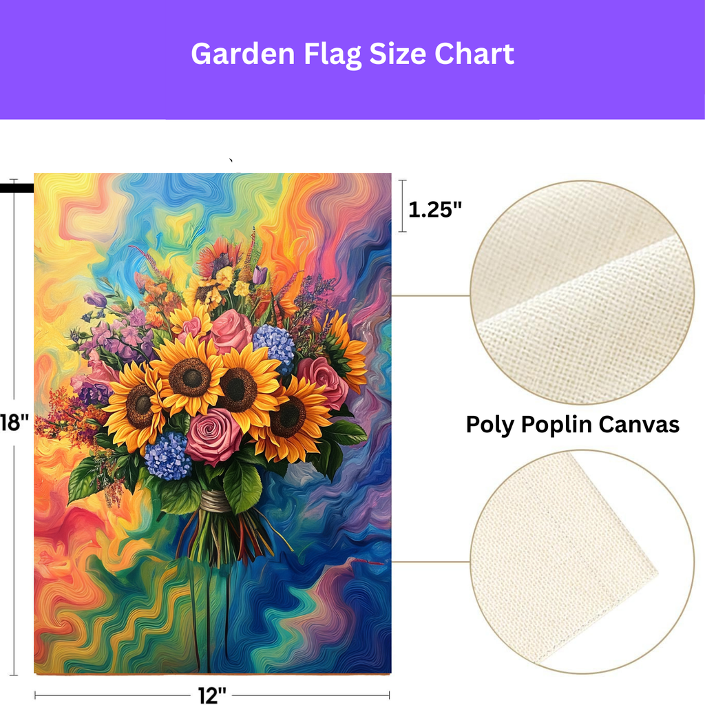 Vibrant Abstract Sunflower Garden Flag - porch decor - Dragonfire Gardens