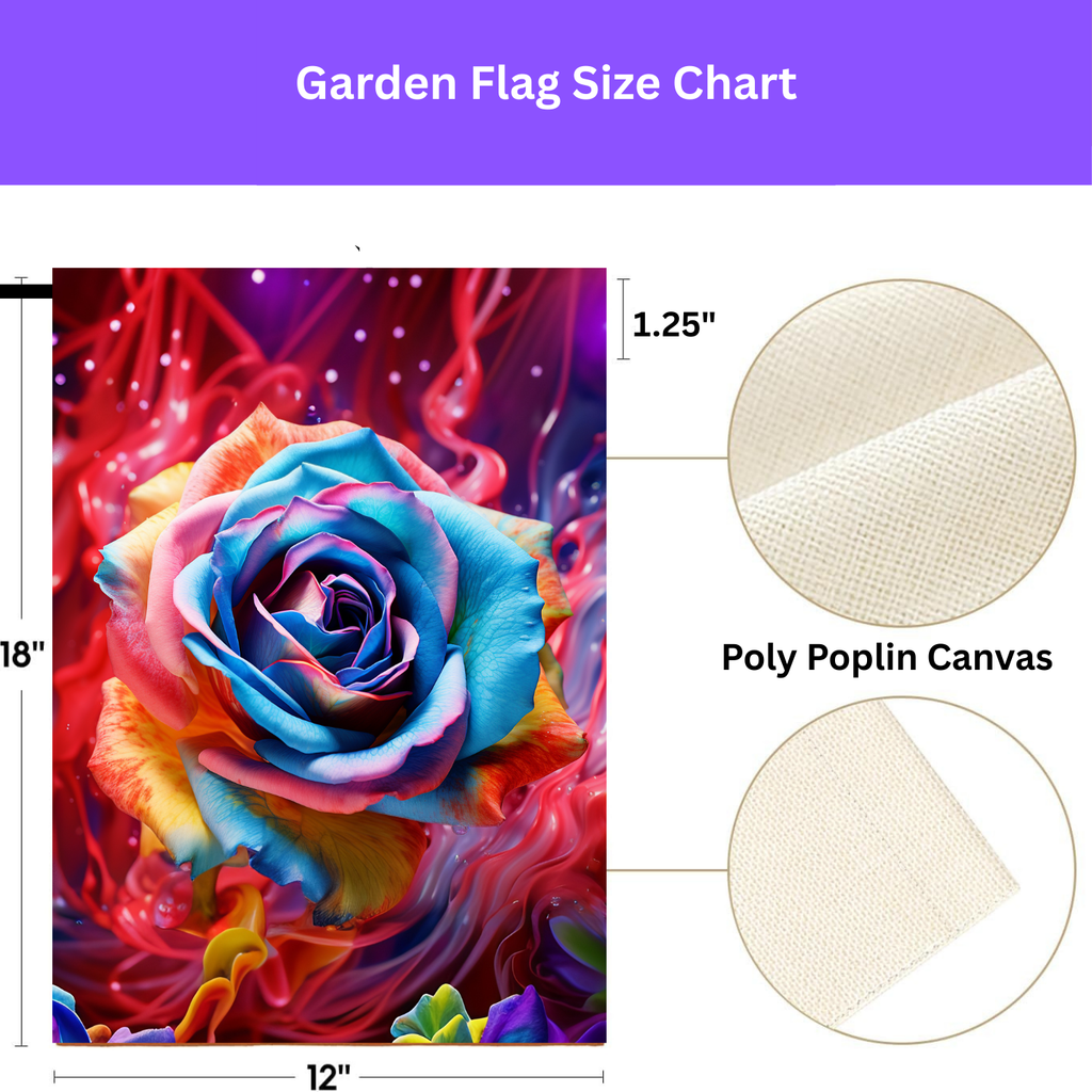 Abstract Blue Rose Garden Flag