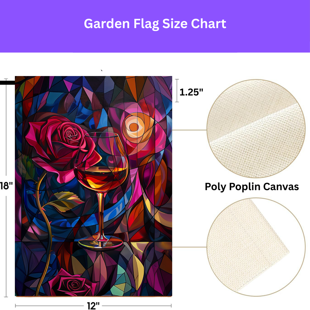 Abstract Wine and Rose Garden Flag - yard display - Dragonfire Gardens