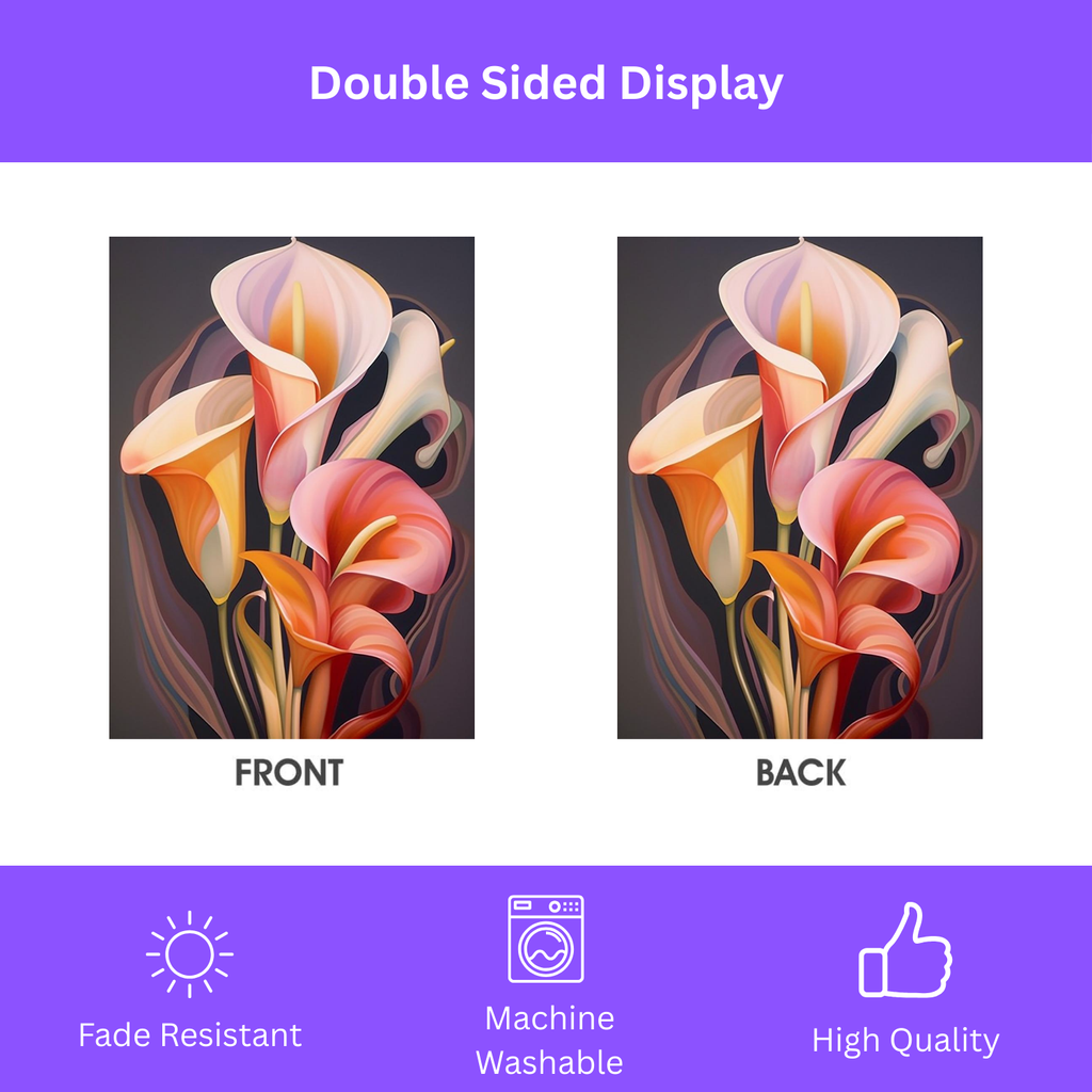 Abstract Colorful Lilies Garden Flag