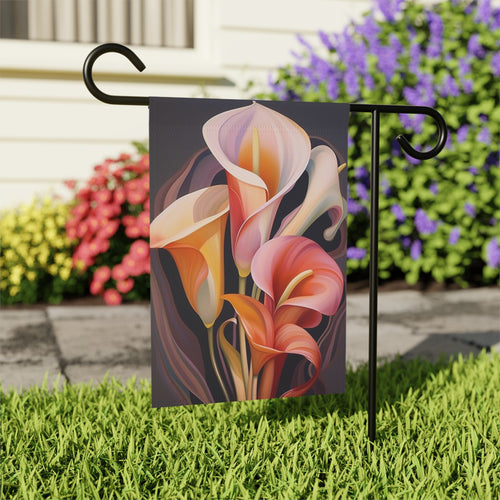 Abstract Colorful Lilies Garden Flag