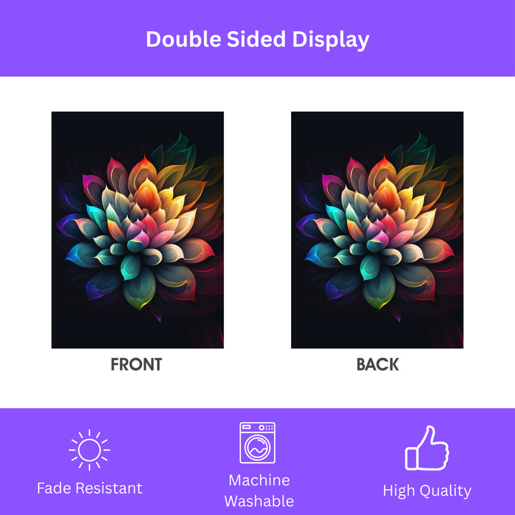 Abstract Colorful Lotus Flower Garden Flag