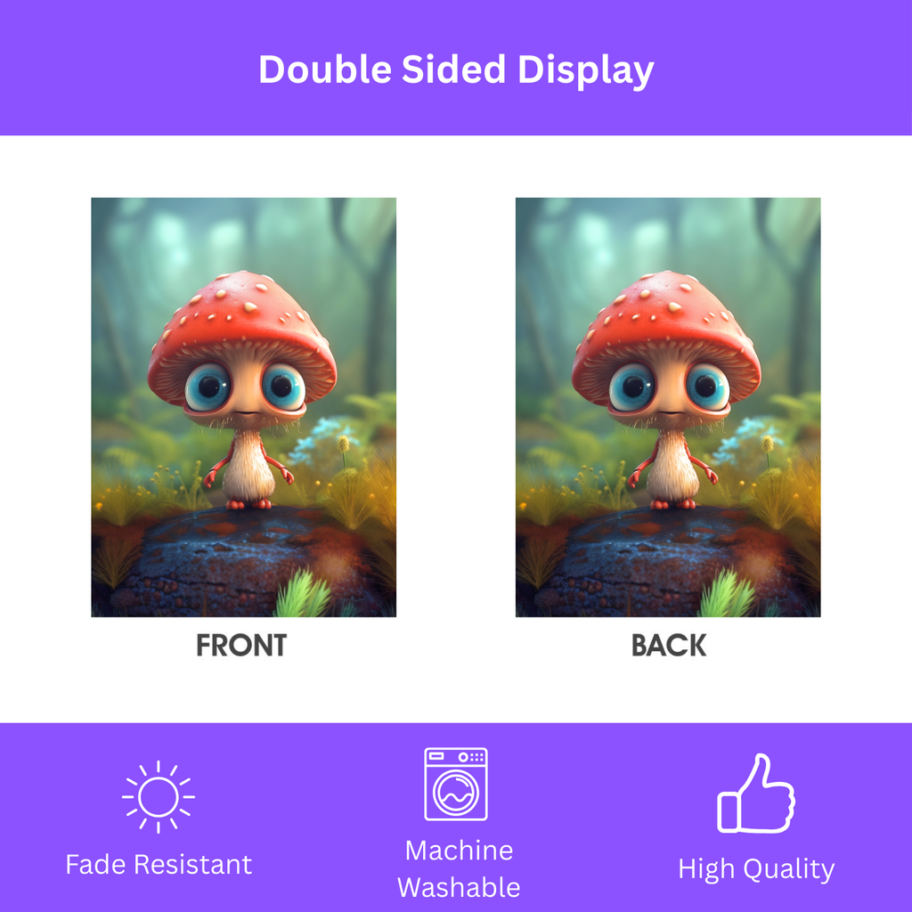 Cute Mushroom Garden Flag