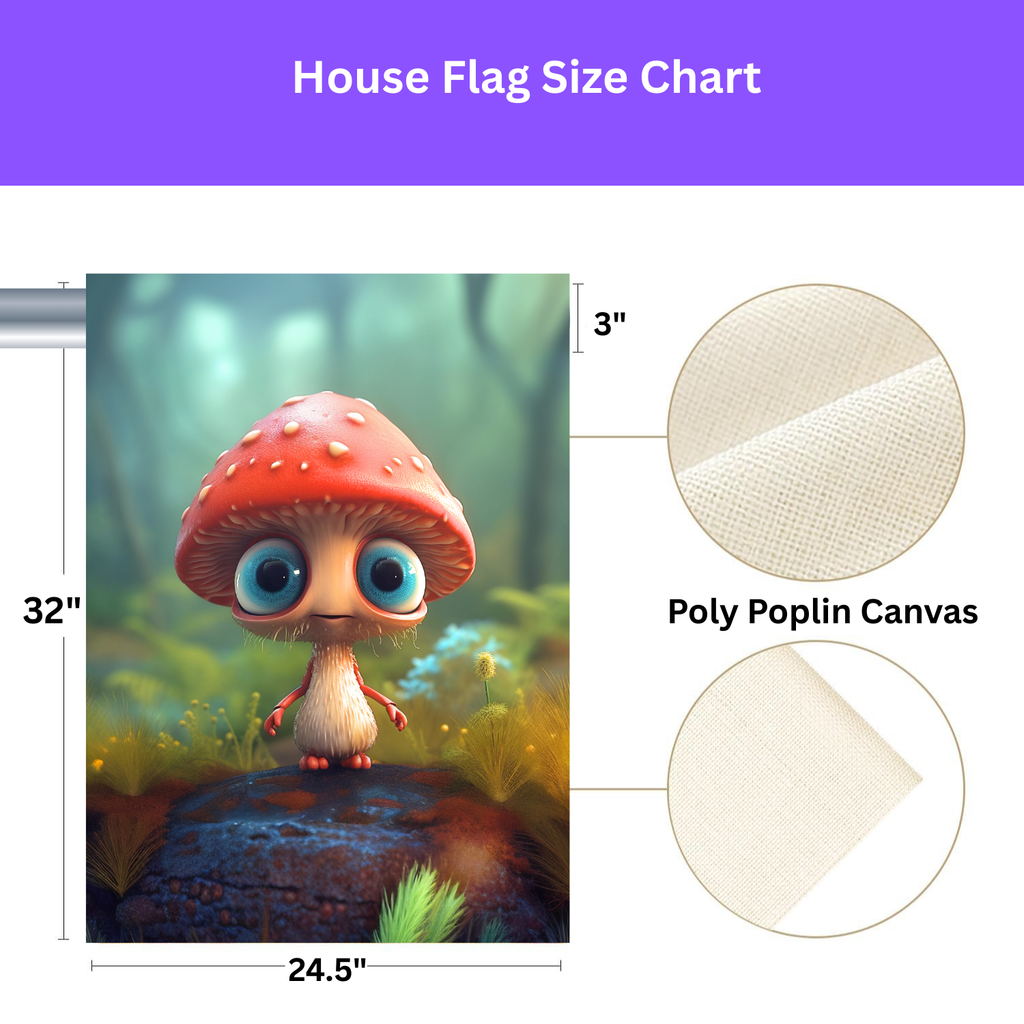 Cute Mushroom Garden Flag