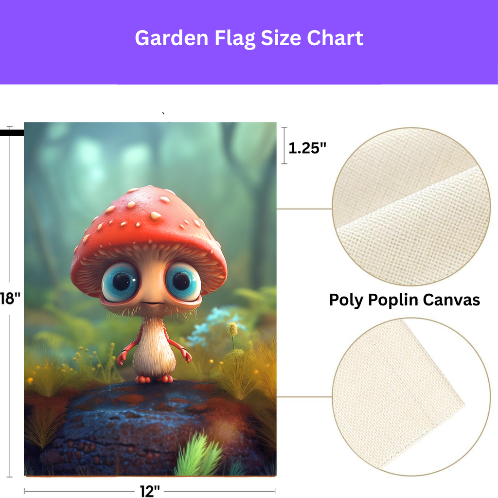 Cute Mushroom Garden Flag