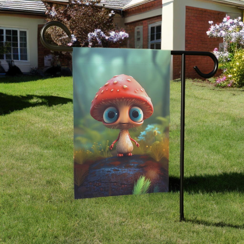 Cute Mushroom Garden Flag