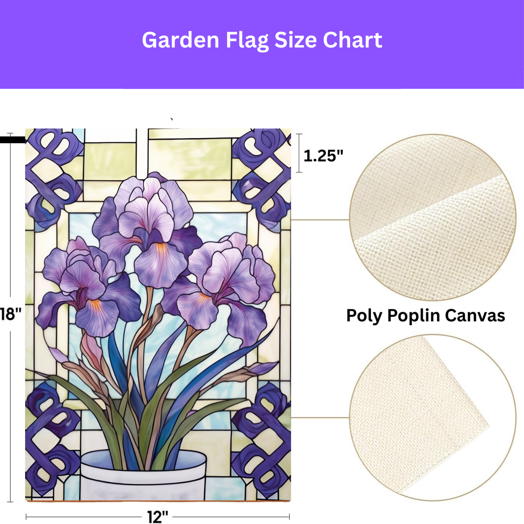 Purple Iris Garden Flag - porch decor - Dragonfire Gardens