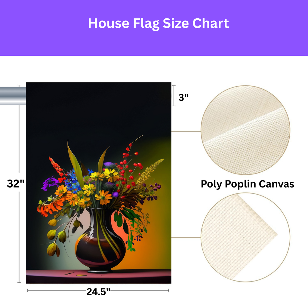 Black Vase Flowers Garden Flag - yard display - Dragonfire Gardens
