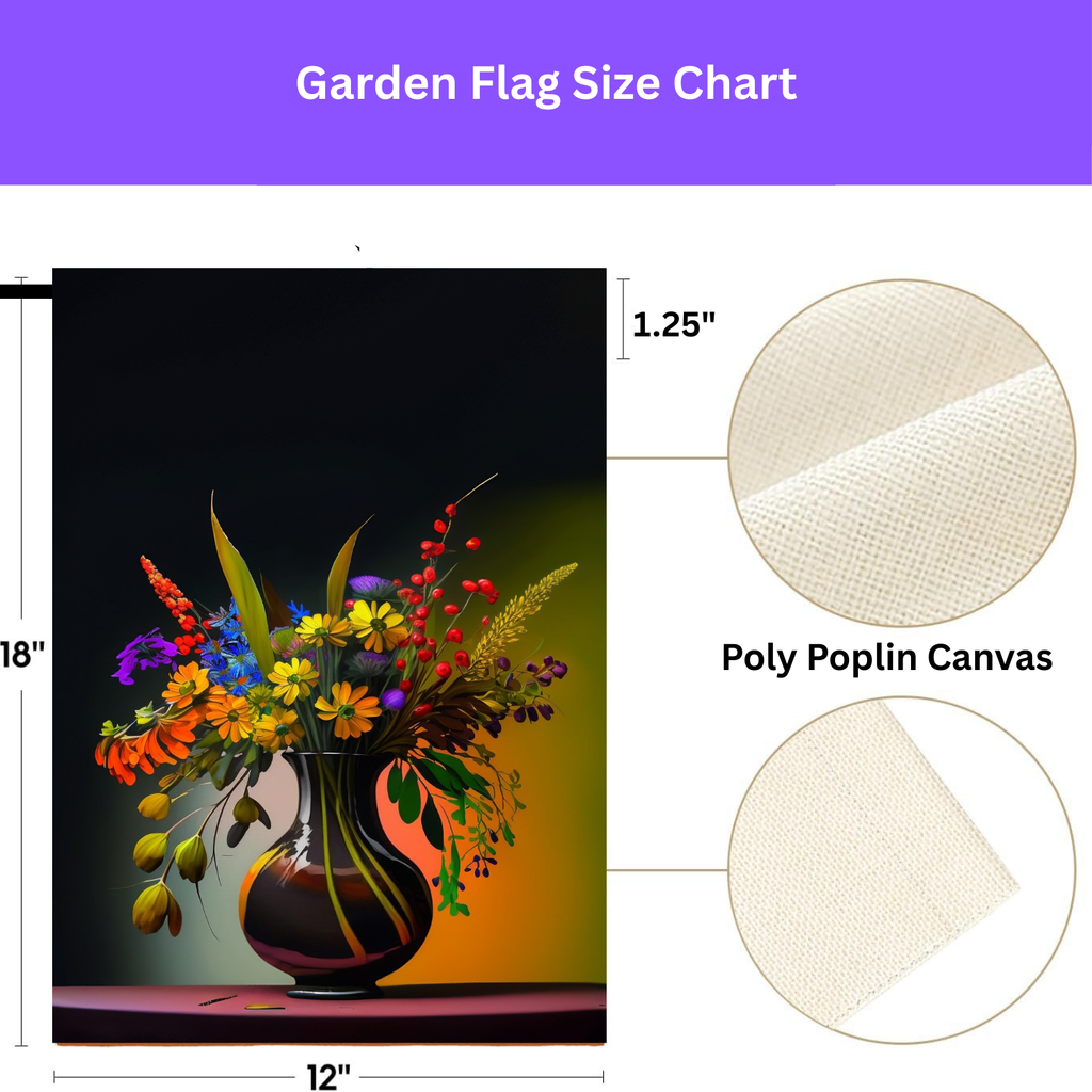 Black Vase Flowers Garden Flag - porch decor - Dragonfire Gardens