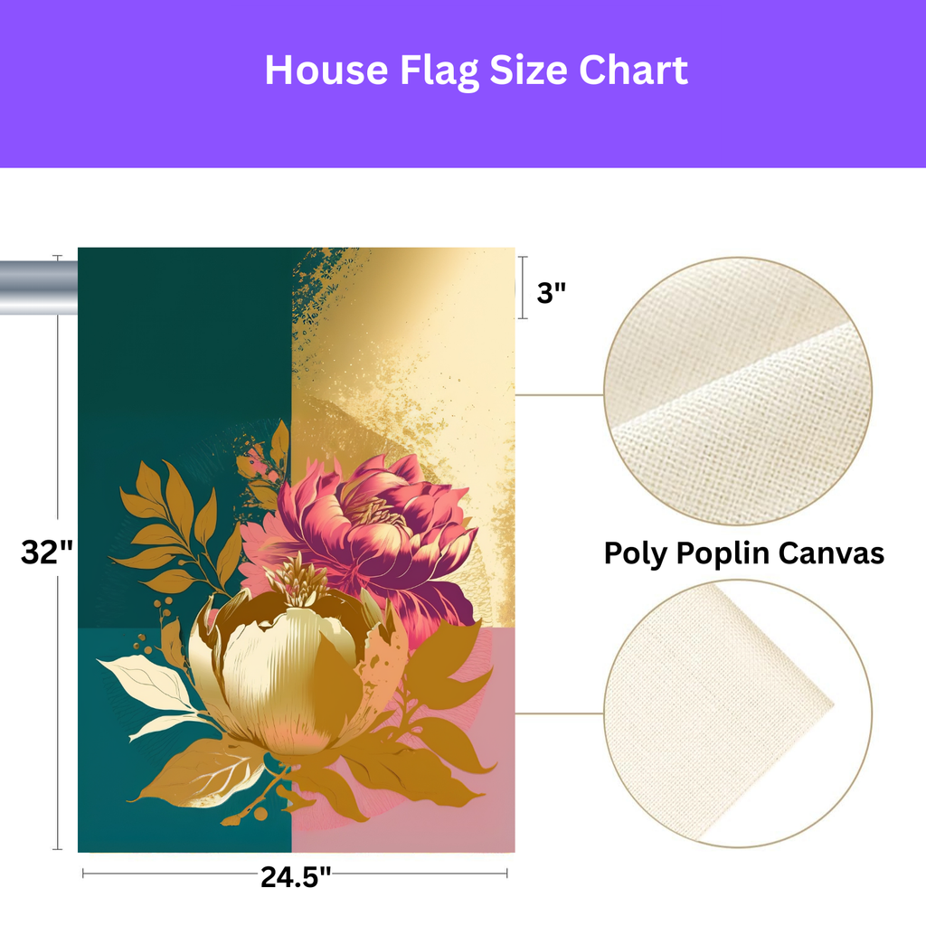 Gold and Mauve Flower Garden Flag - yard display - Dragonfire Gardens