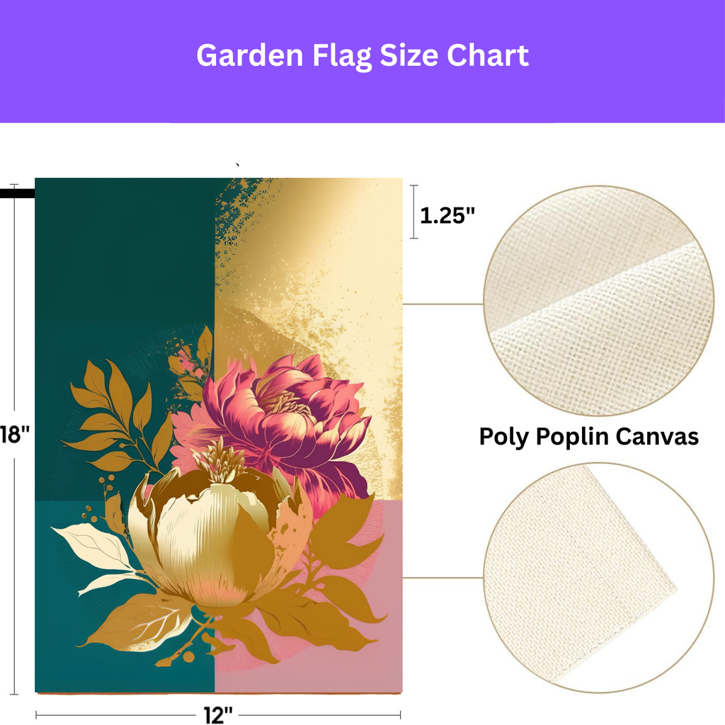Gold and Mauve Flower Garden Flag - porch decor - Dragonfire Gardens