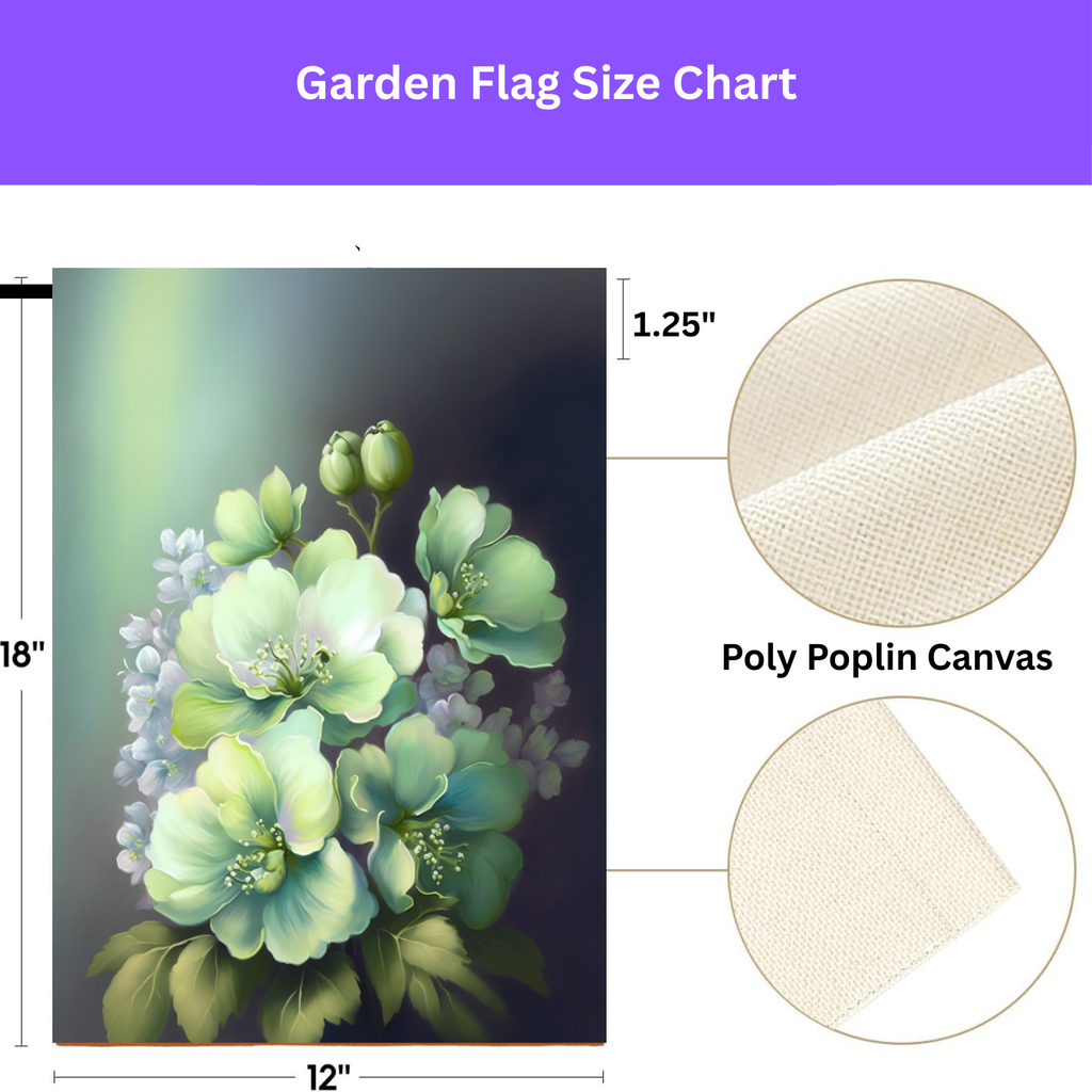 Green Flower Garden Flag - porch decor - Dragonfire Gardens