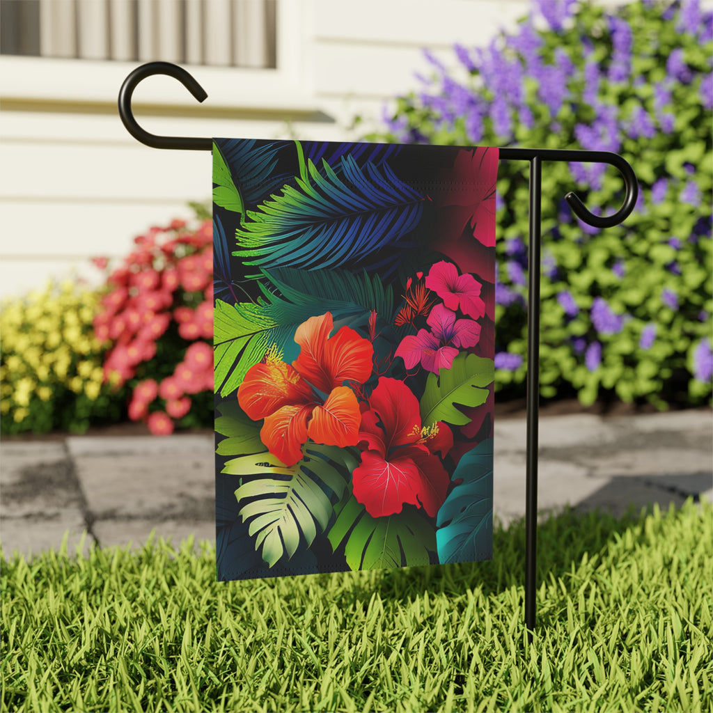 Red Hibiscus Garden Flag