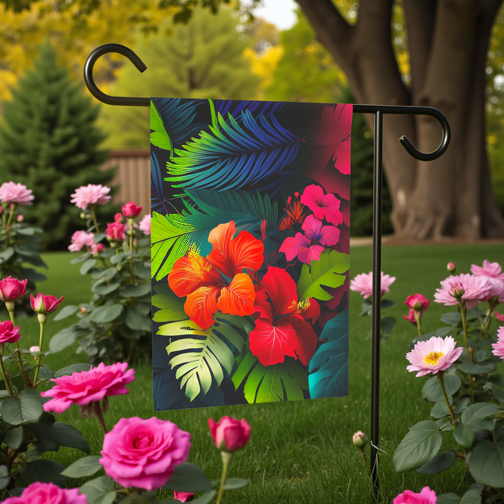 Red Hibiscus Garden Flag