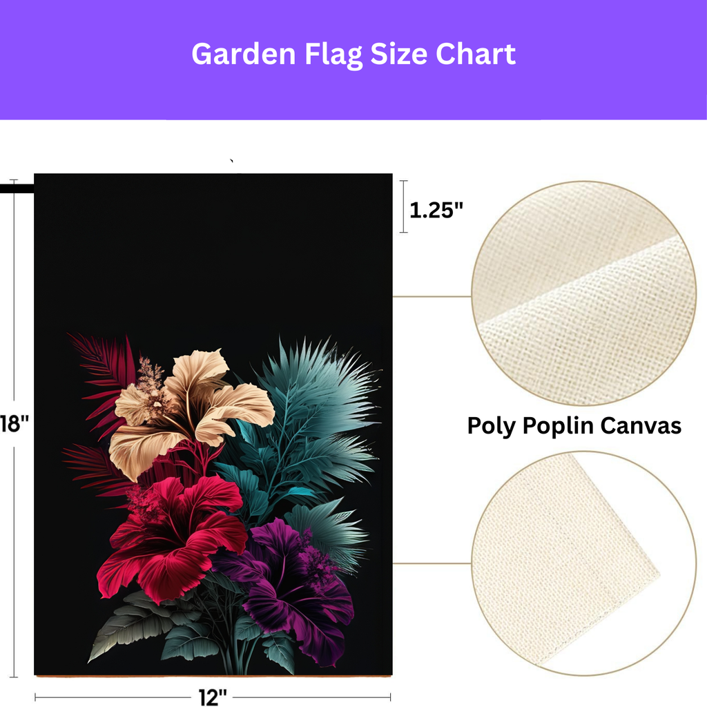 Three Hibiscus Flowers Garden Flag - yard display - Dragonfire Gardens