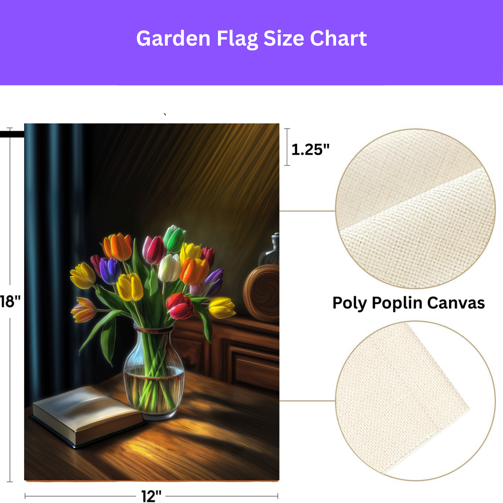 Vase of Tulips Garden Flag - porch decor - Dragonfire Gardens