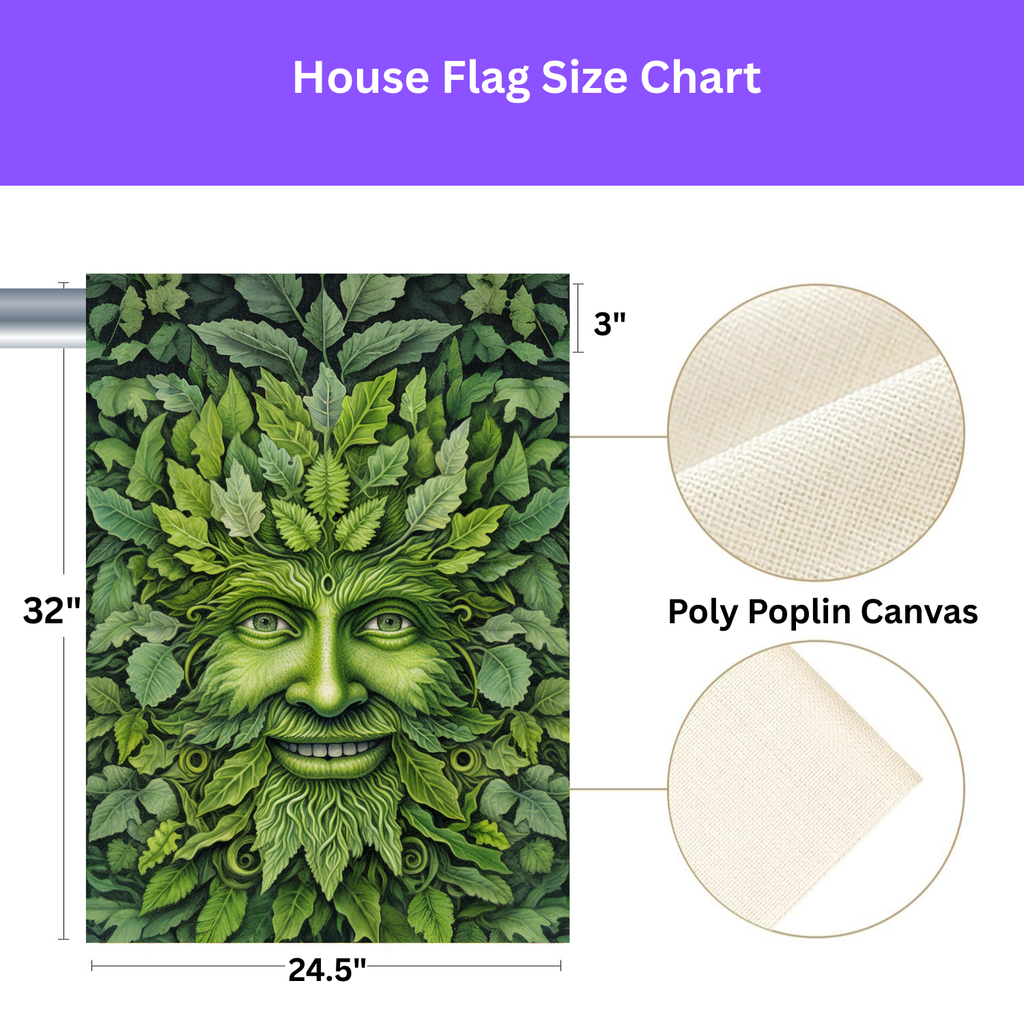 Face in the Leaves Garden Flag - yard display - Dragonfire Gardens