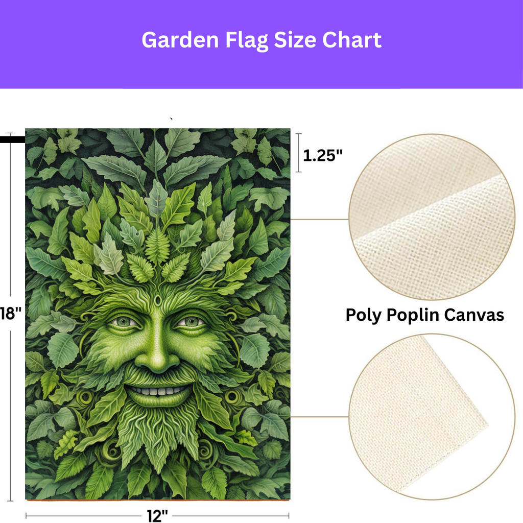 Face in the Leaves Garden Flag - porch decor - Dragonfire Gardens