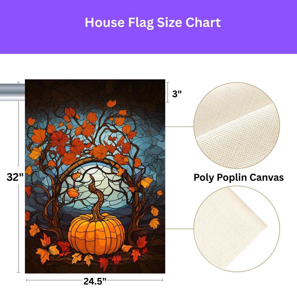 Abstract Long-Stem Pumpkin Garden Flag