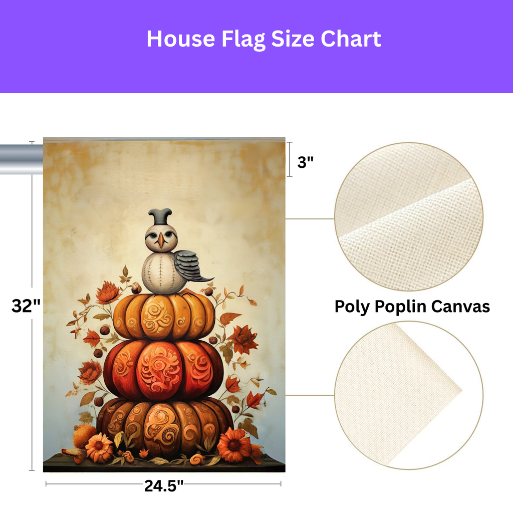 Abstract Pumpkins and Bird Garden Flag