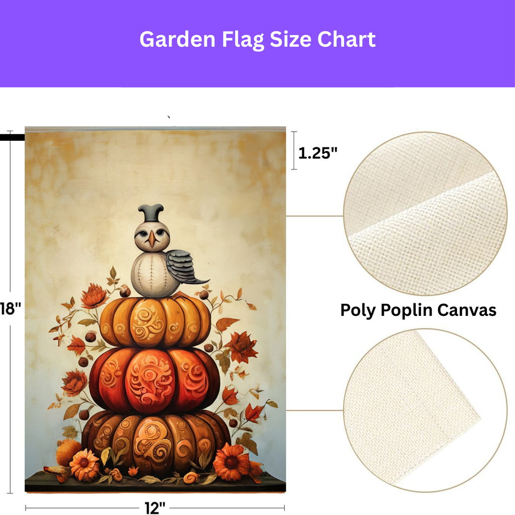 Abstract Pumpkins and Bird Garden Flag
