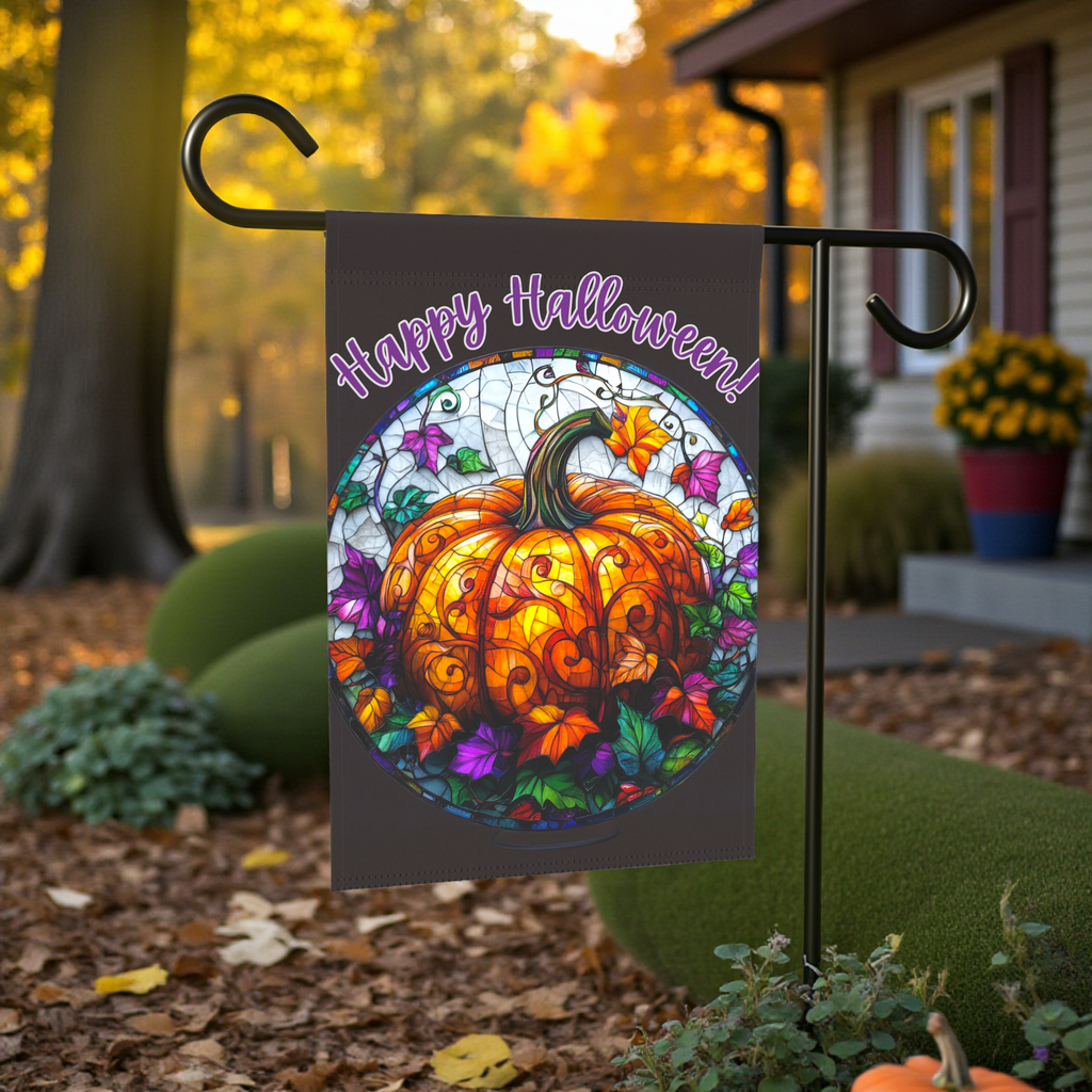 Colorful Pumpkin Garden Flag