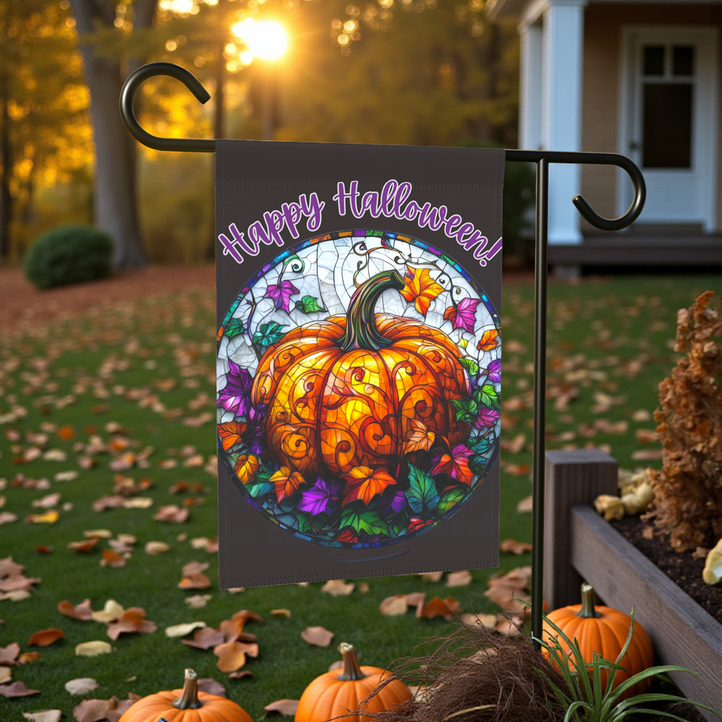 Colorful Pumpkin Garden Flag